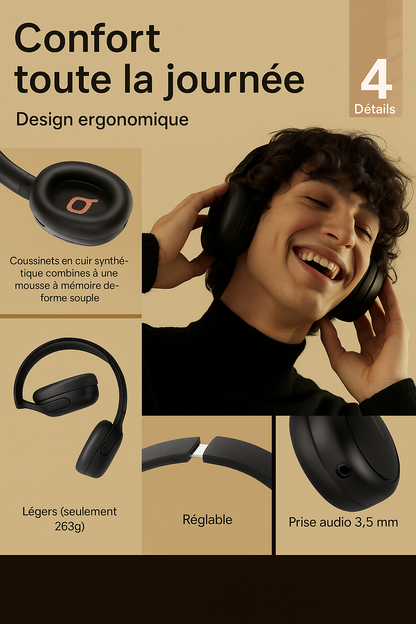 Casque Confort Premium – Conçu pour un Port Toute la Journée