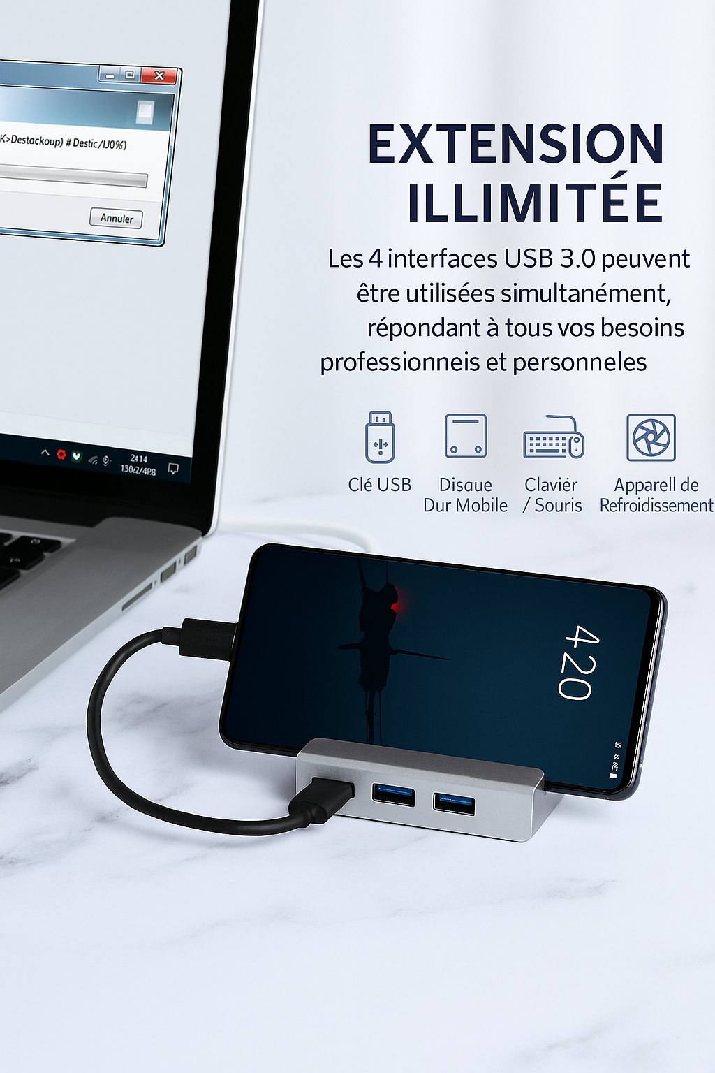 🖥️ Station d’Accueil 6-en-1 USB 3.0
