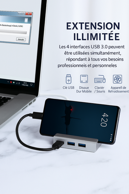 🖥️ Station d’Accueil 6-en-1 USB 3.0